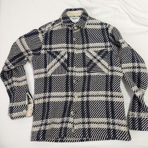 Wax London Whiting Overshirt Navy/ White Sz Small